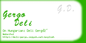 gergo deli business card